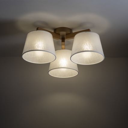 Brilagi - Lámpara de techo sobrepuesta LATTE SABIA 3xE27/60W/230V pino/blanco