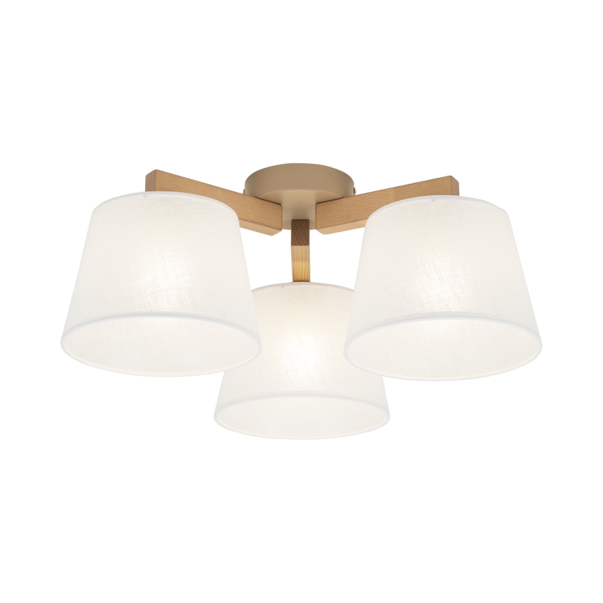 Brilagi - Lámpara de techo sobrepuesta LATTE SABIA 3xE27/60W/230V pino/blanco