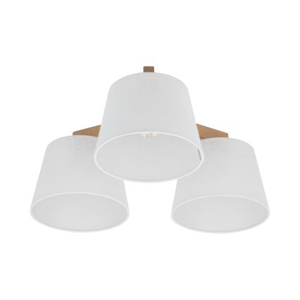 Brilagi - Lámpara de techo sobrepuesta LATTE SABIA 3xE27/60W/230V pino/blanco