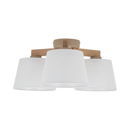 Brilagi - Lámpara de techo sobrepuesta LATTE SABIA 3xE27/60W/230V pino/blanco