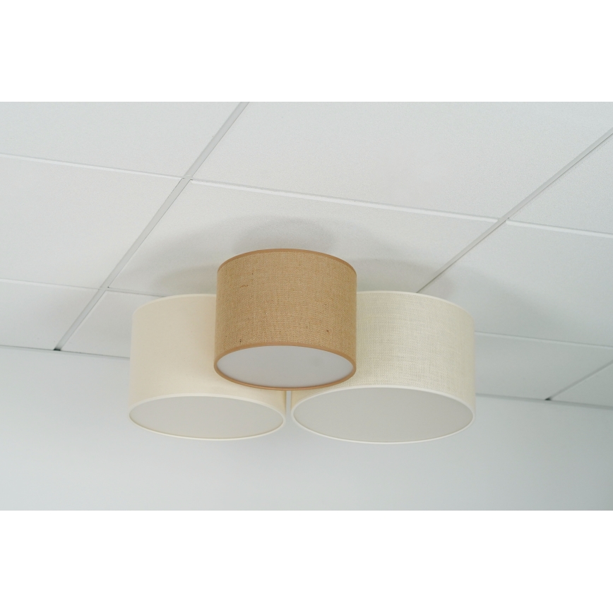 Brilagi - Lámpara de techo SPIDER 3xE27/15W/230V beige/crema