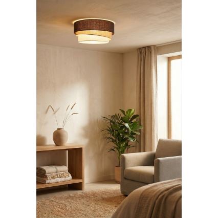 Brilagi - Lámpara de techo TRIO 1xE27/60W/230V Ø 40 cm marrón/beige/blanco