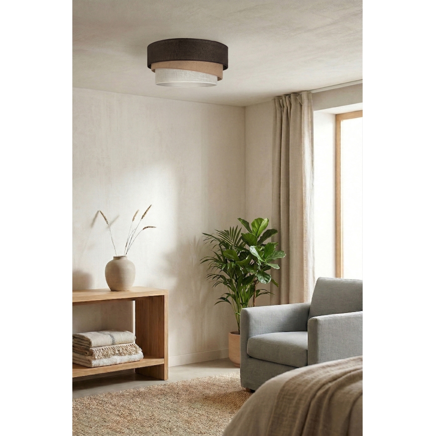 Brilagi - Lámpara de techo TRIO 1xE27/60W/230V Ø 40 cm marrón/beige/blanco
