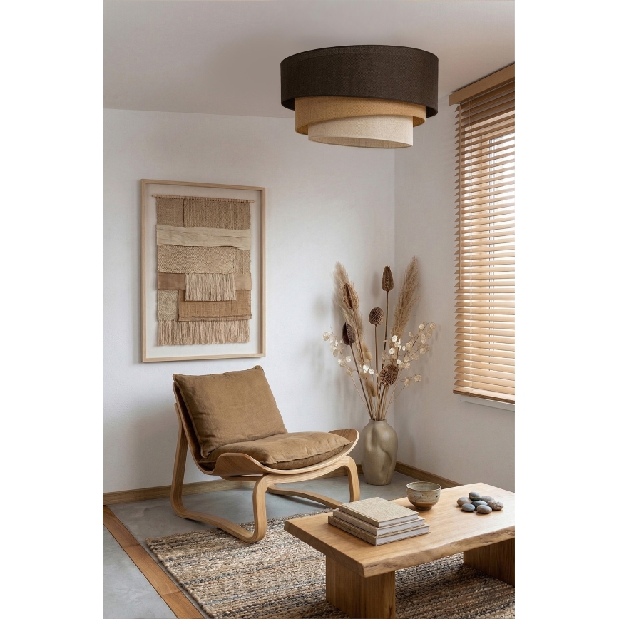 Brilagi - Lámpara de techo TRIO 3xE27/60W/230V Ø 60 cm marrón/beige/blanco