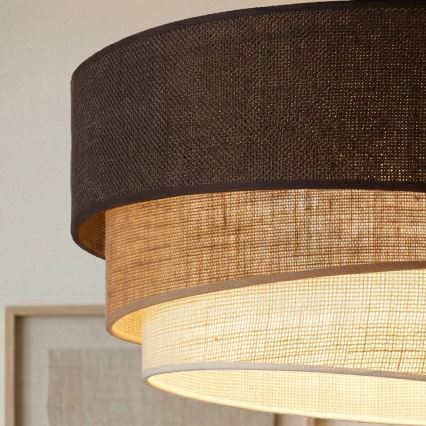 Brilagi - Lámpara de techo TRIO 3xE27/60W/230V Ø 60 cm marrón/beige/blanco