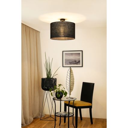 Brilagi - Lámpara de techo empotrada TUBES ROLLER 1xE27/15W/230V diámetro 50 cm negra