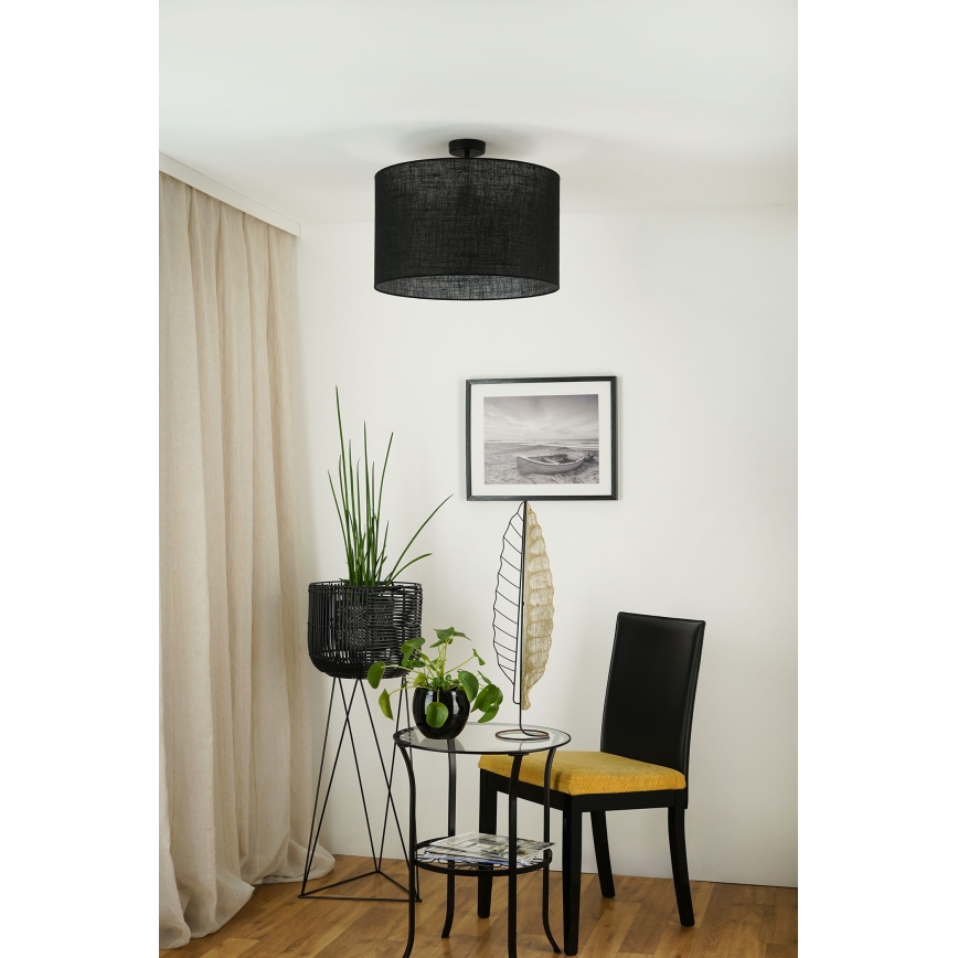 Brilagi - Lámpara de techo empotrada TUBES ROLLER 1xE27/15W/230V diámetro 50 cm negra