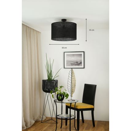 Brilagi - Lámpara de techo empotrada TUBES ROLLER 1xE27/15W/230V diámetro 50 cm negra