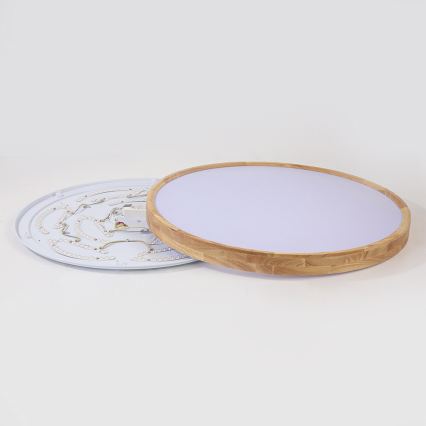 Brilagi - Luminaria de techo LED WOODROUND LED/70W/230V 3000/4000/6000K diámetro 80 cm acabado en madera IRC 90