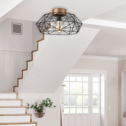 Brilagi - Lámpara de techo WOODY BASKET 1xE27/60W/230V diámetro 40 cm roble