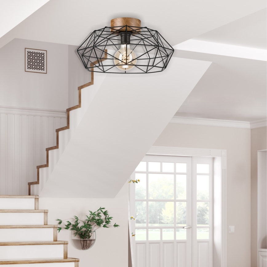 Brilagi - Lámpara de techo WOODY BASKET 1xE27/60W/230V diámetro 40 cm roble