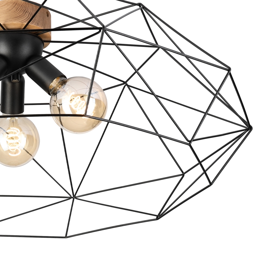 Brilagi - Lámpara de techo WOODY BASKET 3xE27/60W/230V, diámetro 80 cm, roble