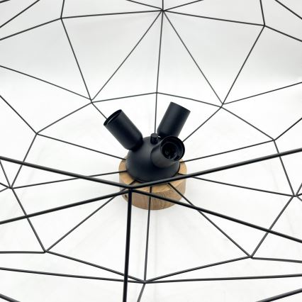 Brilagi - Lámpara de techo WOODY BASKET 3xE27/60W/230V, diámetro 80 cm, roble