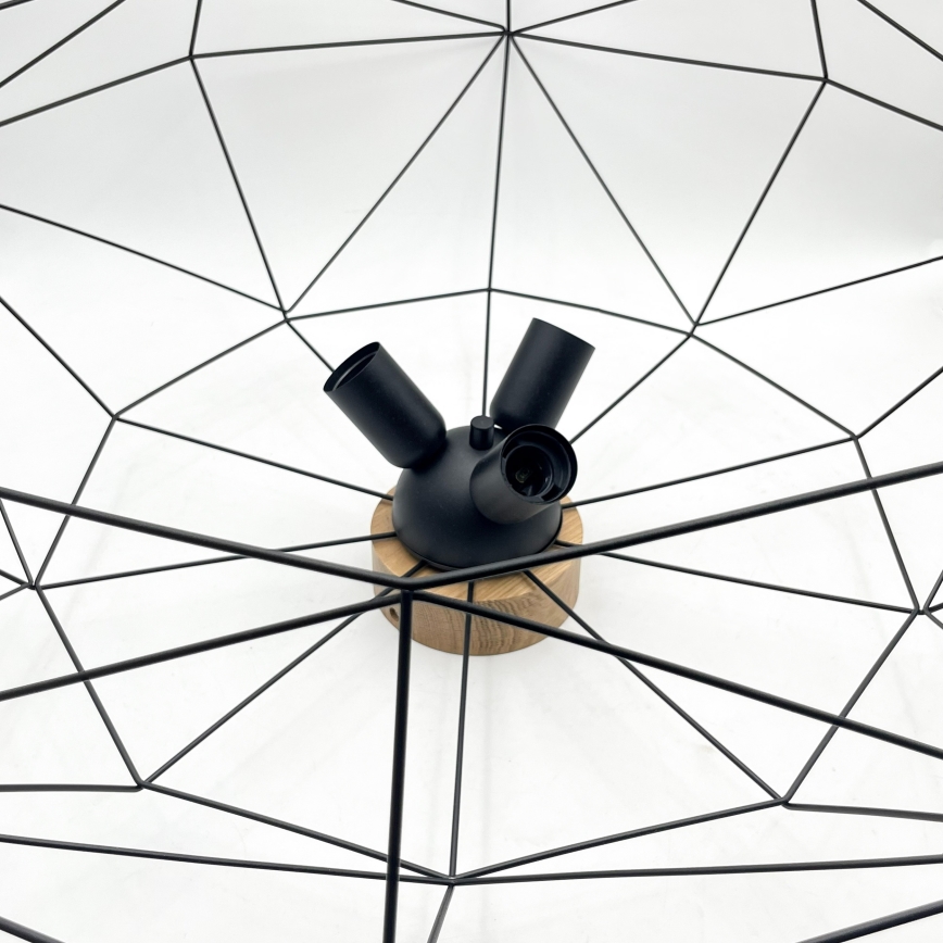 Brilagi - Lámpara de techo WOODY BASKET 3xE27/60W/230V, diámetro 80 cm, roble