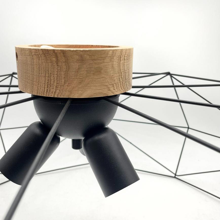 Brilagi - Lámpara de techo WOODY BASKET 3xE27/60W/230V, diámetro 80 cm, roble