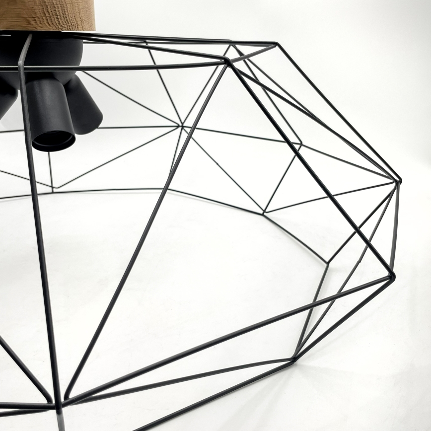 Brilagi - Lámpara de techo WOODY BASKET 3xE27/60W/230V, diámetro 80 cm, roble