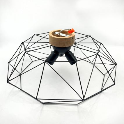 Brilagi - Lámpara de techo WOODY BASKET 3xE27/60W/230V Ø 60 cm roble