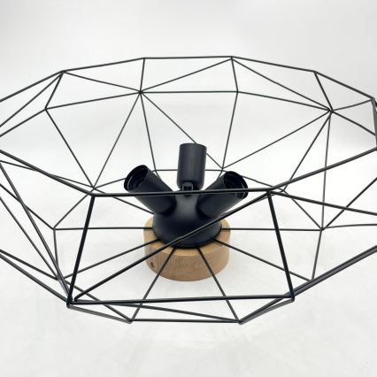 Brilagi - Lámpara de techo WOODY BASKET 3xE27/60W/230V Ø 60 cm roble