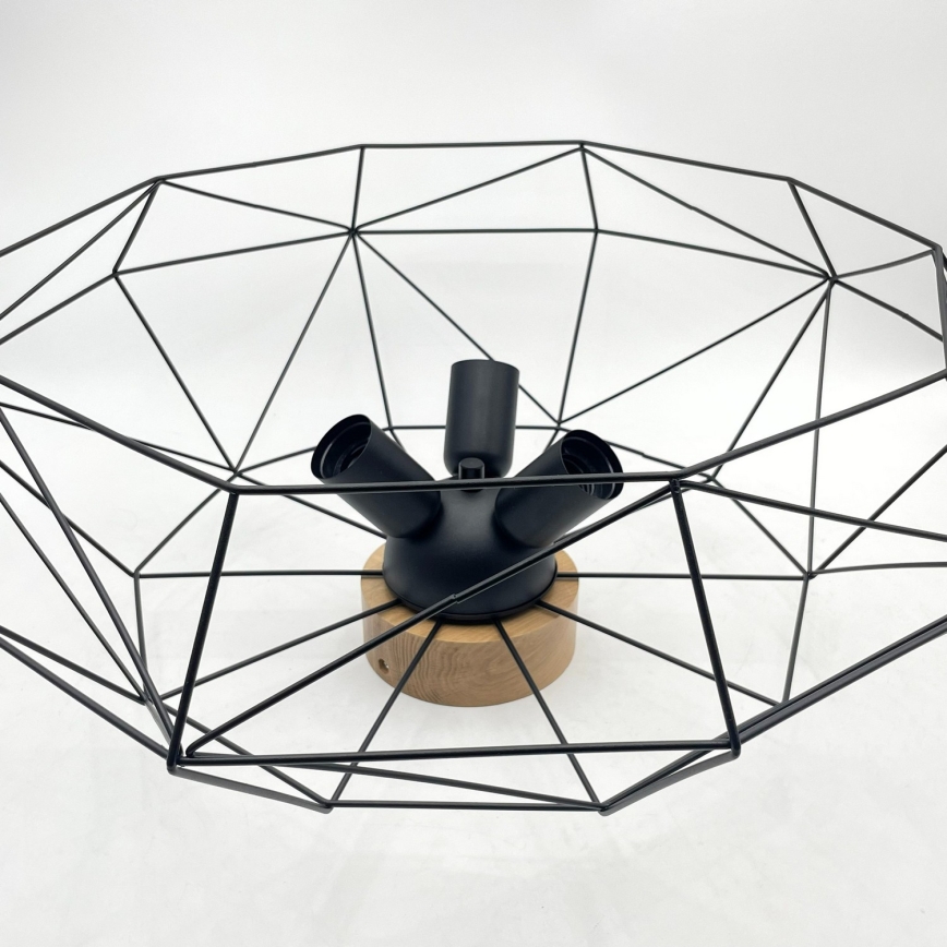 Brilagi - Lámpara de techo WOODY BASKET 3xE27/60W/230V Ø 60 cm roble