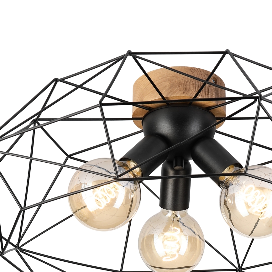 Brilagi - Lámpara de techo WOODY BASKET 3xE27/60W/230V Ø 60 cm roble