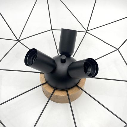 Brilagi - Lámpara de techo WOODY BASKET 3xE27/60W/230V Ø 60 cm roble