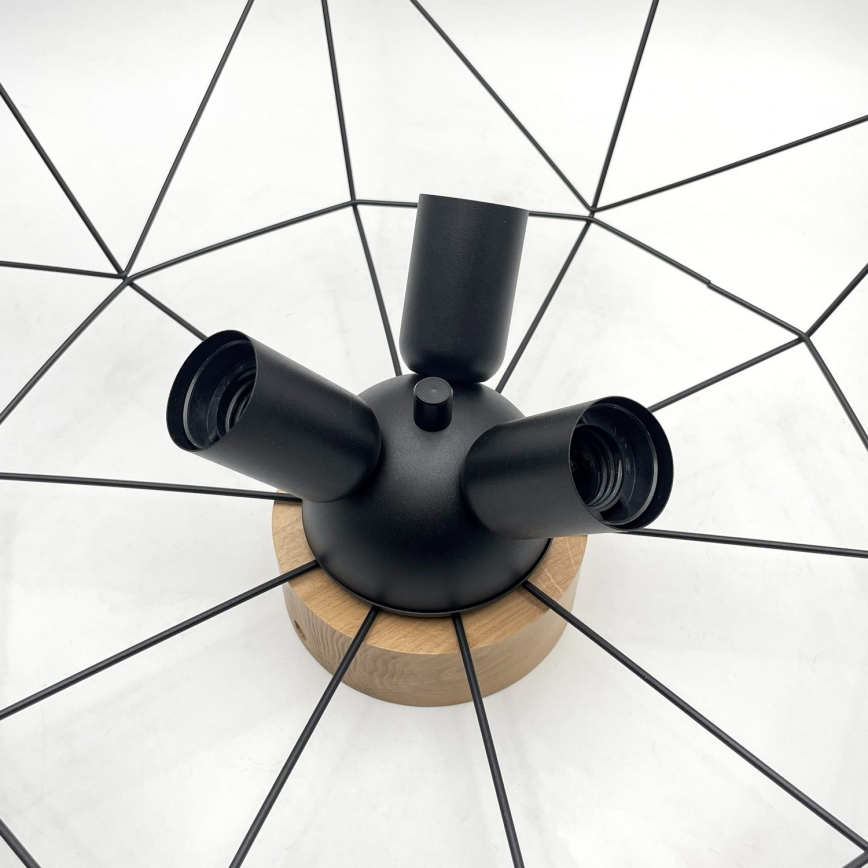 Brilagi - Lámpara de techo WOODY BASKET 3xE27/60W/230V Ø 60 cm roble