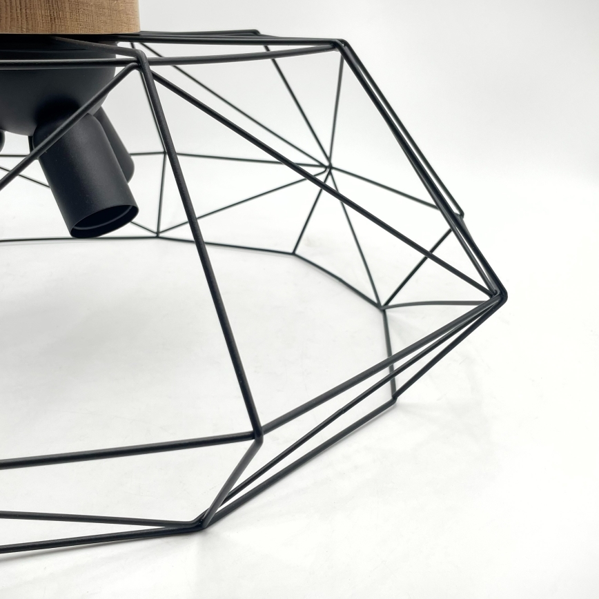 Brilagi - Lámpara de techo WOODY BASKET 3xE27/60W/230V Ø 60 cm roble