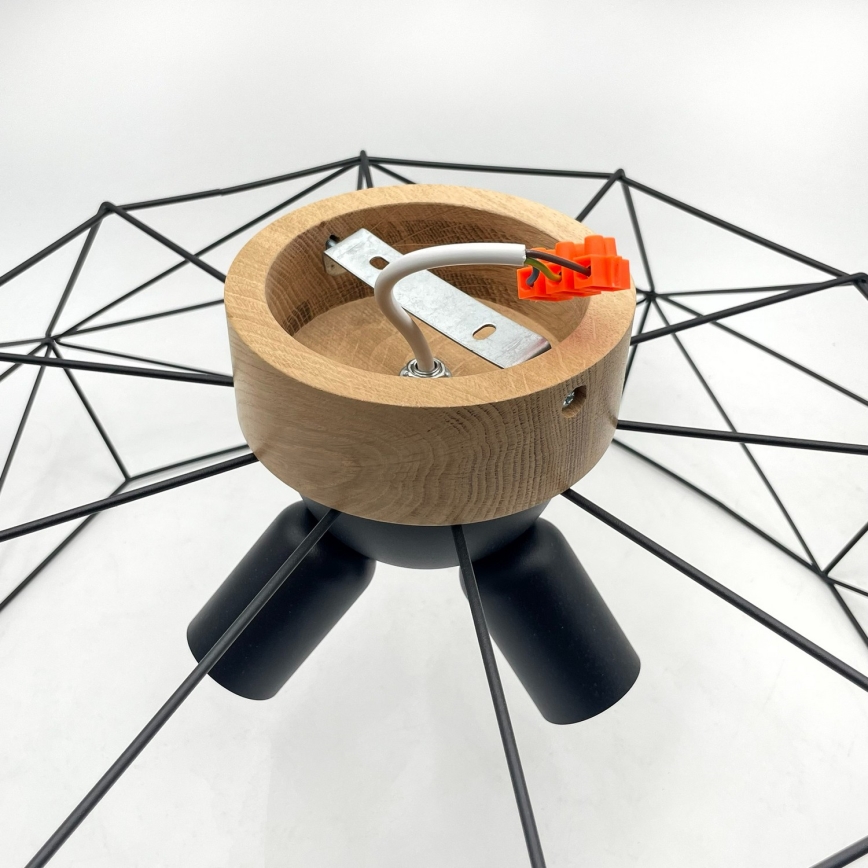 Brilagi - Lámpara de techo WOODY BASKET 3xE27/60W/230V Ø 60 cm roble