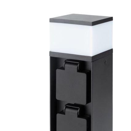 Brilagi - Lámpara exterior con 2 enchufes SCHUKO 1xG9/11W/230V IP44 negra