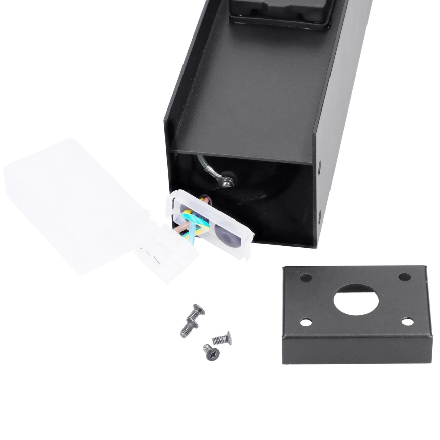 Brilagi - Lámpara exterior con 2 enchufes SCHUKO 1xG9/11W/230V IP44 negra