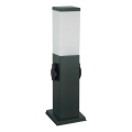 Brilagi - Lámpara exterior con 2 tomas SCHUKO NOVA 1xE27/15W/230V 40 cm IP44 antracita