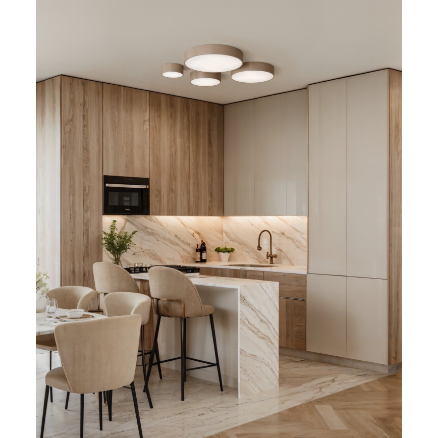 Brilagi - Plafón de exterior con sensor CLARE 3xE27/72W/230V diá. 40 cm IP54 beige