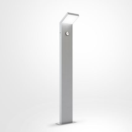 Brilagi - Lámpara exterior LED con sensor RIANO LED/8W/230V plateada IP65 80 cm