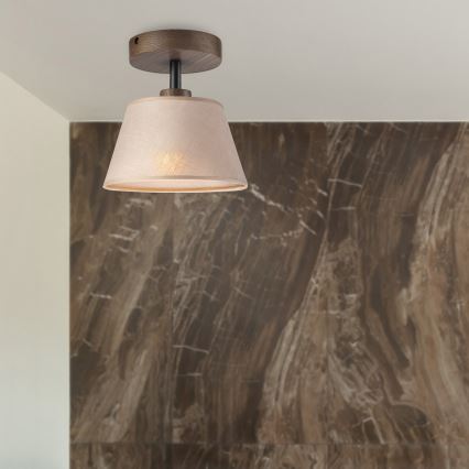 Brilagi - LED Lámpara de techo empotrada ANTHONY 1xE14/60W/230V roble nogal/beige