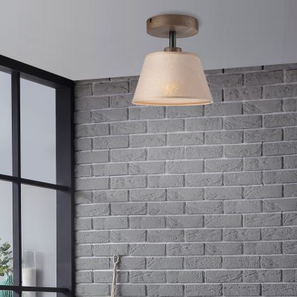 Brilagi - LED Lámpara de techo empotrada ANTHONY 1xE14/60W/230V roble nogal/beige
