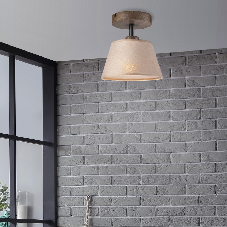 Brilagi - LED Lámpara de techo empotrada ANTHONY 1xE14/60W/230V roble nogal/beige