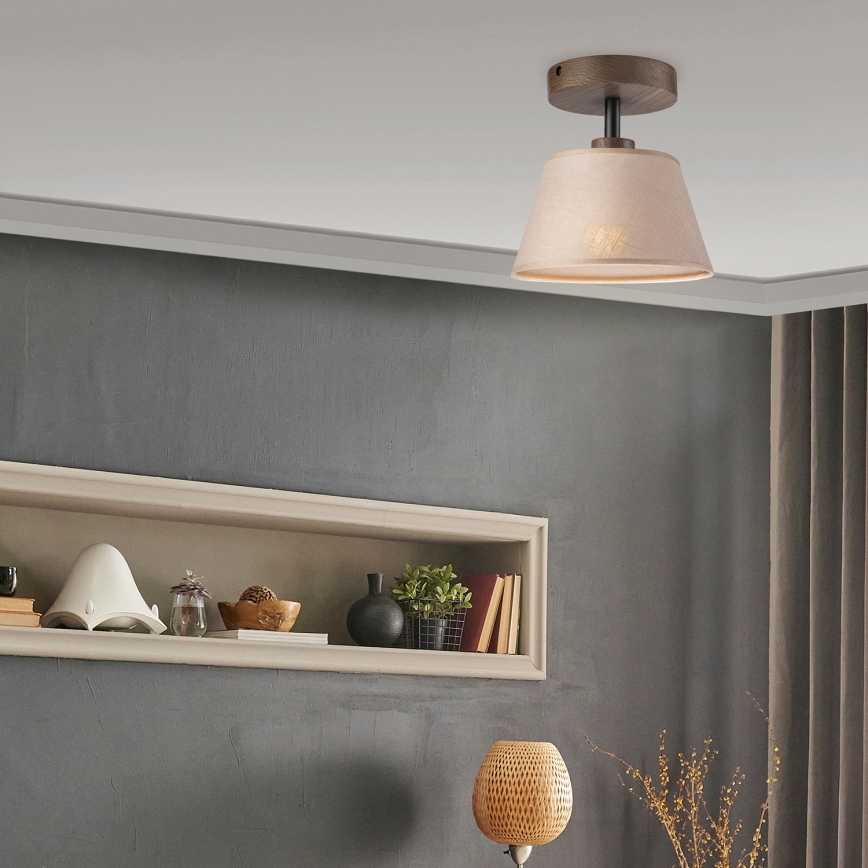Brilagi - LED Lámpara de techo empotrada ANTHONY 1xE14/60W/230V roble nogal/beige
