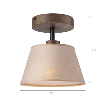 Brilagi - LED Lámpara de techo empotrada ANTHONY 1xE14/60W/230V roble nogal/beige