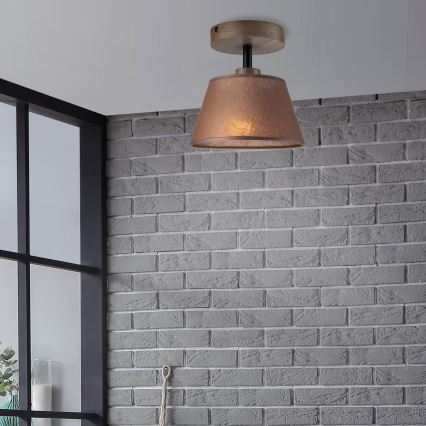 Brilagi - Lámpara de techo LED ANTHONY empotrada 1xE14/60W/230V roble nogal/marrón