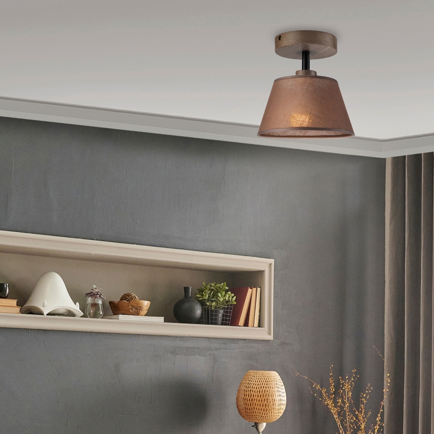 Brilagi - Lámpara de techo LED ANTHONY empotrada 1xE14/60W/230V roble nogal/marrón