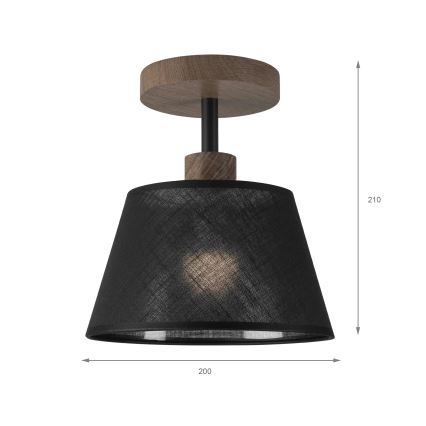 Brilagi - LED Lámpara de techo empotrada ANTHONY 1xE14/60W/230V roble nogal/negro