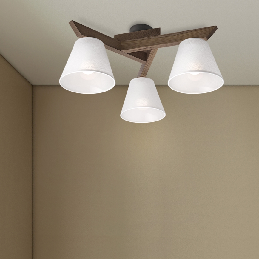 Brilagi - Lámpara de techo LED ANTHONY empotrada 3xE14/40W/230V roble nogal/blanco