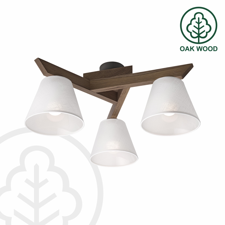 Brilagi - Lámpara de techo LED ANTHONY empotrada 3xE14/40W/230V roble nogal/blanco