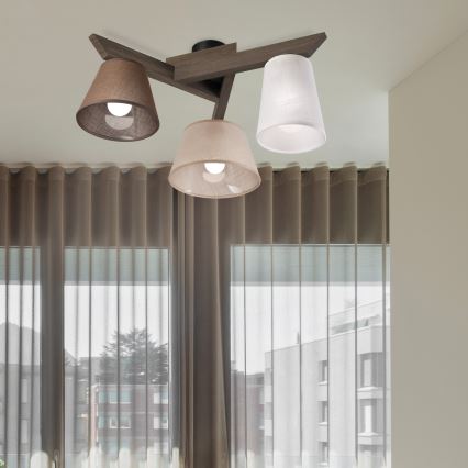 Brilagi - LED Lámpara de techo empotrada ANTHONY 3xE14/40W/230V roble nogal