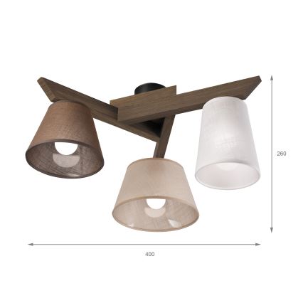 Brilagi - LED Lámpara de techo empotrada ANTHONY 3xE14/40W/230V roble nogal