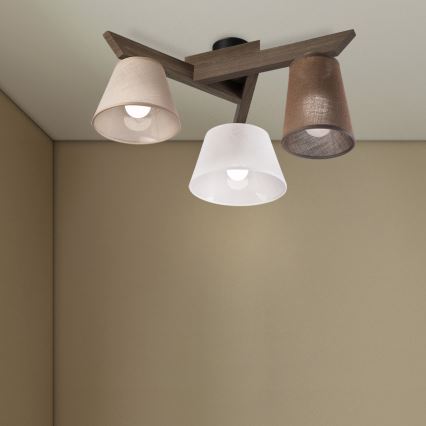 Brilagi - LED Lámpara de techo empotrada ANTHONY 3xE14/40W/230V roble nogal