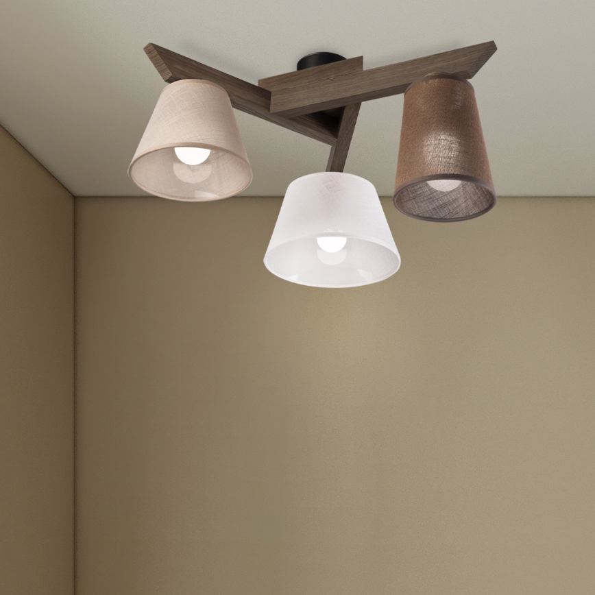Brilagi - LED Lámpara de techo empotrada ANTHONY 3xE14/40W/230V roble nogal