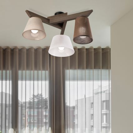 Brilagi - LED Lámpara de techo empotrada ANTHONY 3xE14/40W/230V roble nogal