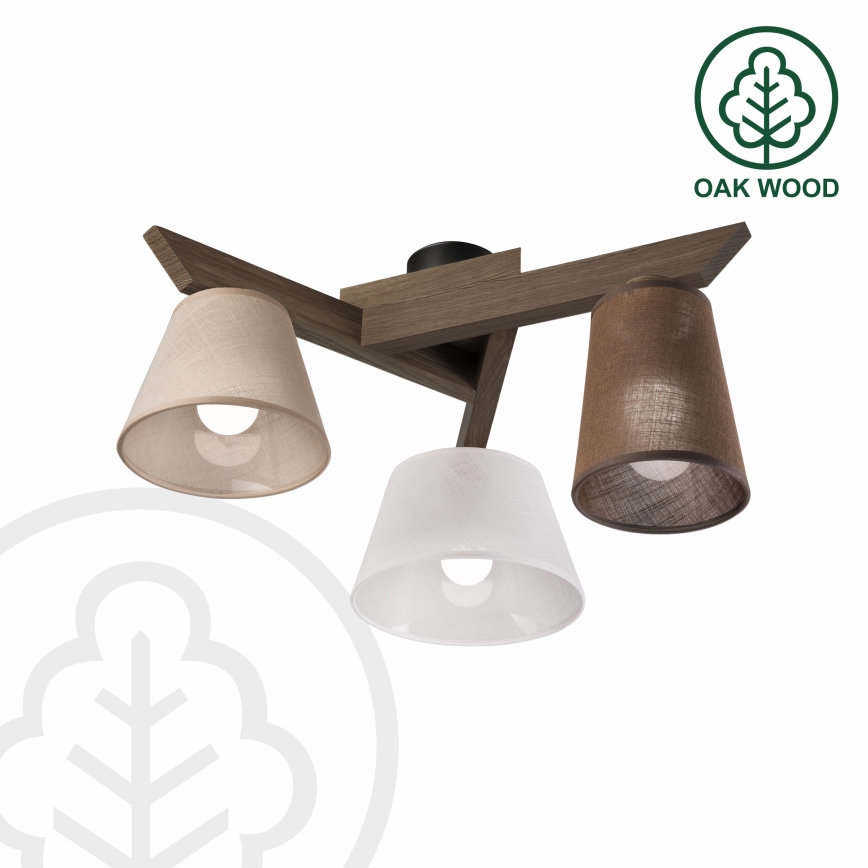 Brilagi - LED Lámpara de techo empotrada ANTHONY 3xE14/40W/230V roble nogal