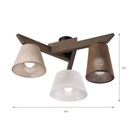 Brilagi - LED Lámpara de techo empotrada ANTHONY 3xE14/40W/230V roble nogal
